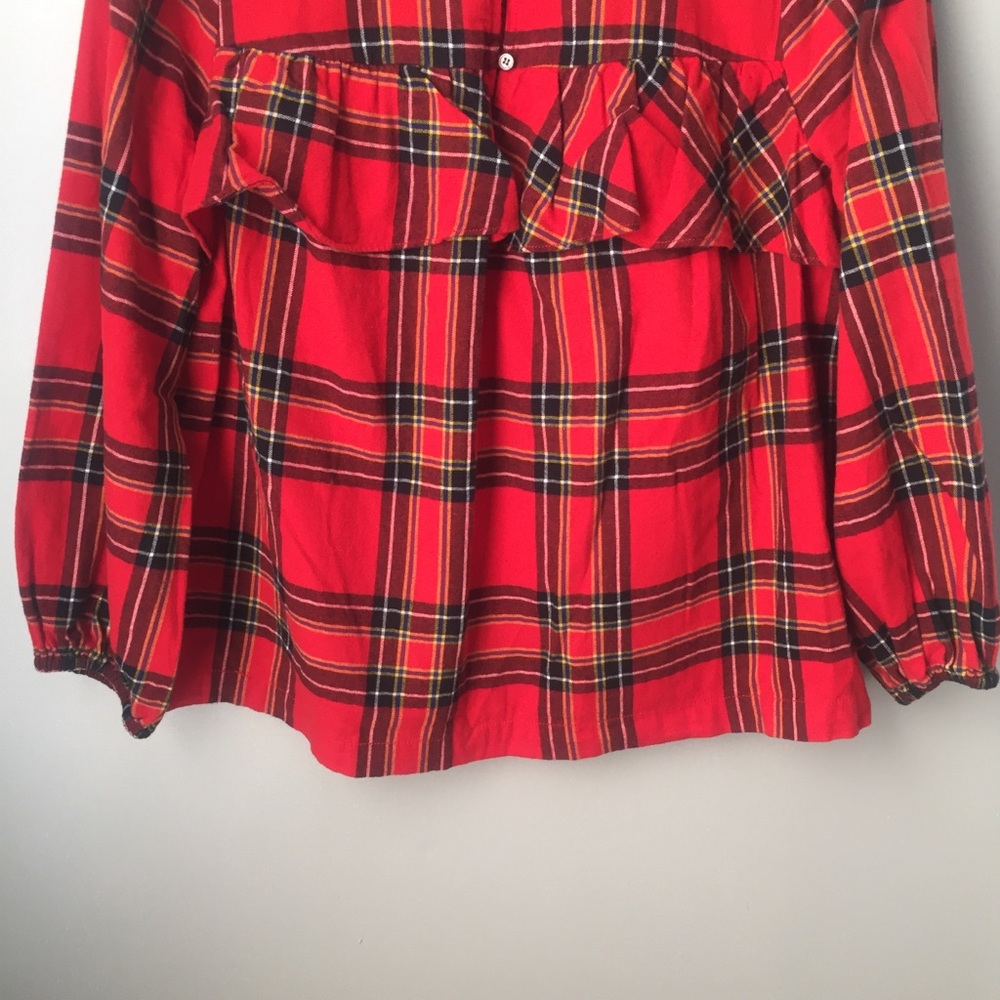 J.Crew Flannel Ruffle Top - Picture 4 of 6